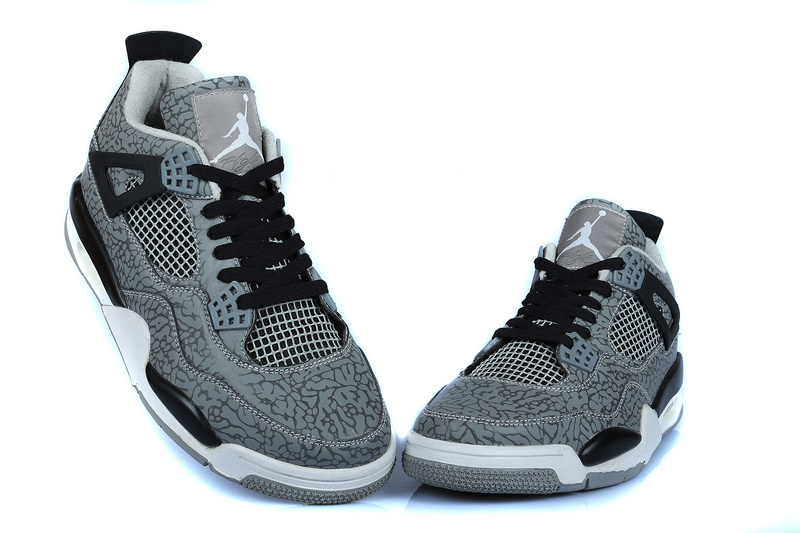 Air Jordan 4 Men Shoes Black/Slategray Online